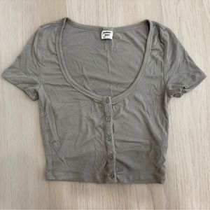 Aritzia Sunday Best Crop Top HOLLY TOP 2XS Dry Basil Green